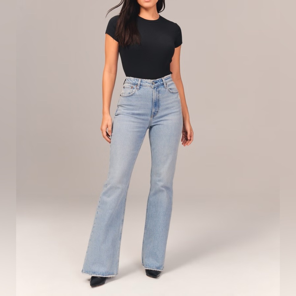 Abercrombie curve love ultra high rise flare jeans